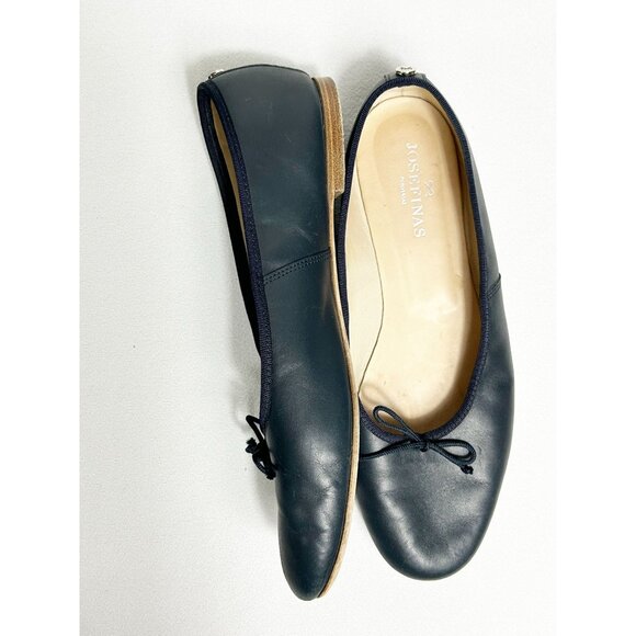 Josefinas Portugal Leather Round Toe Flats in Navy- Sz EU 41 (US 10) - Picture 2 of 11